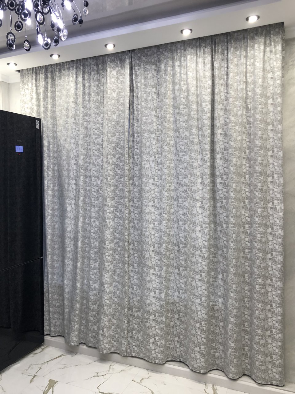 Шторы льняные с электроприводом